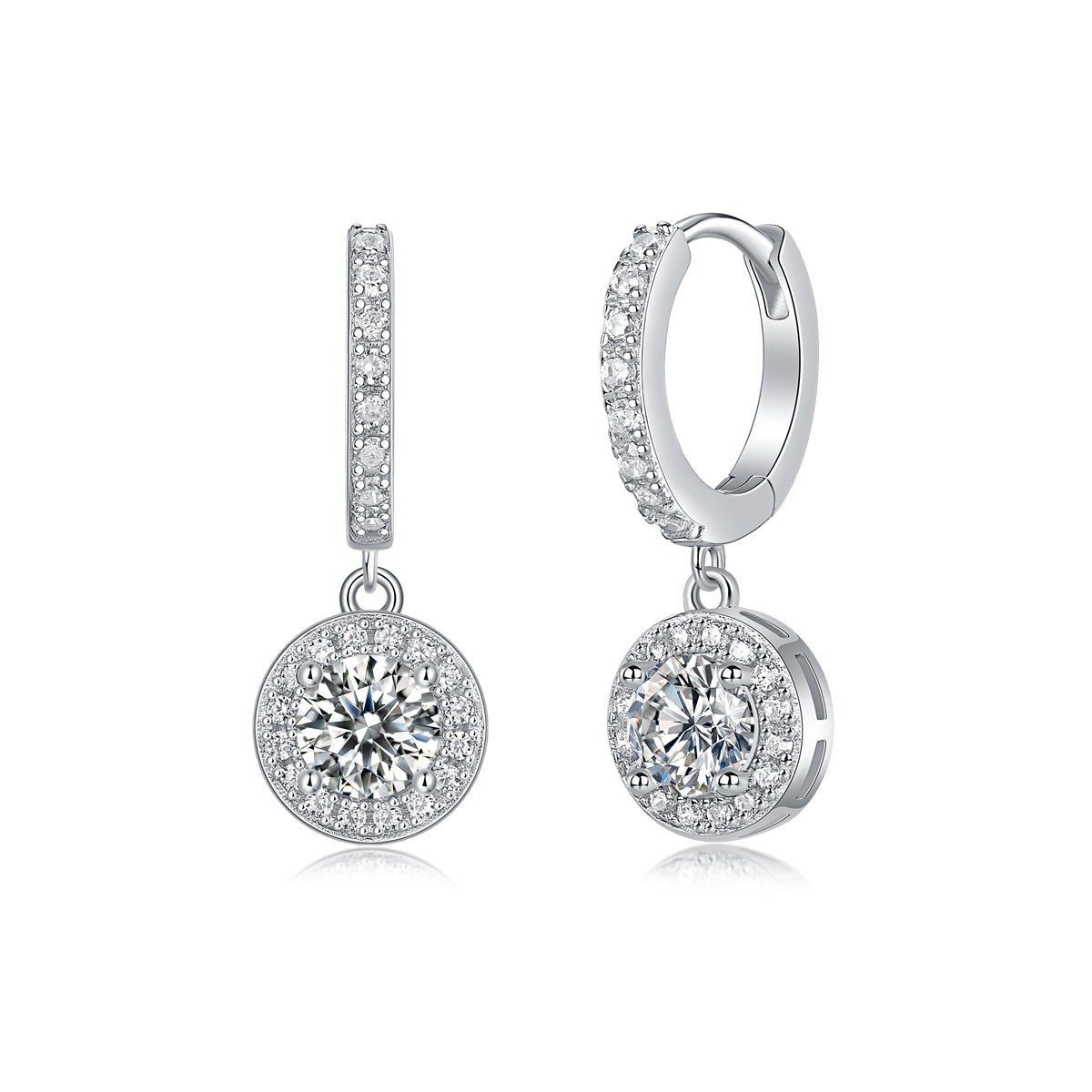 Earrings Set With 0.5 - carat Top - quality Moissanite S925 Silver And Platinum - plated Stud Earrings. - Moissanite Market