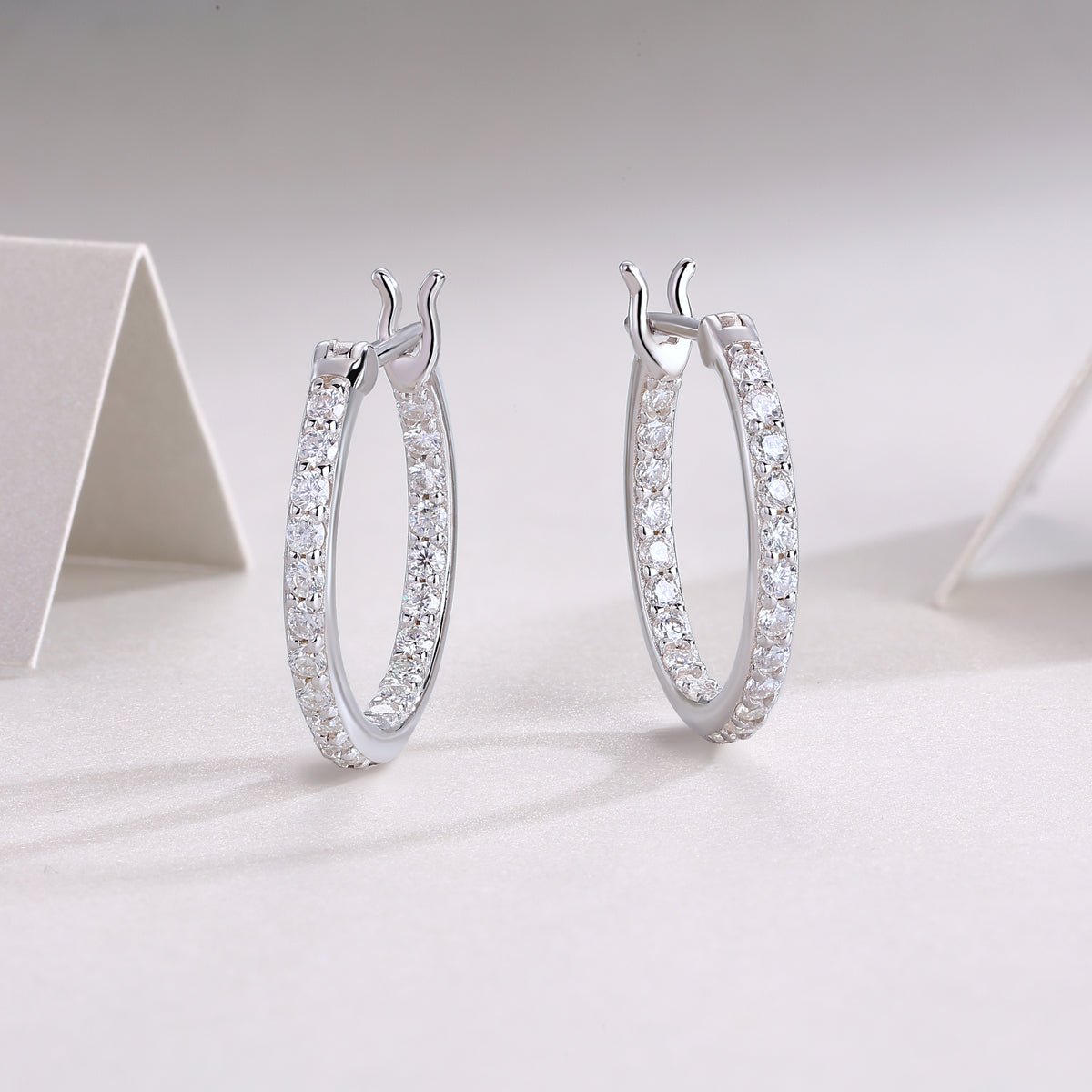 Earrings Set With Top - quality Moissanite S925 Silver And Platinum - Moissanite Market