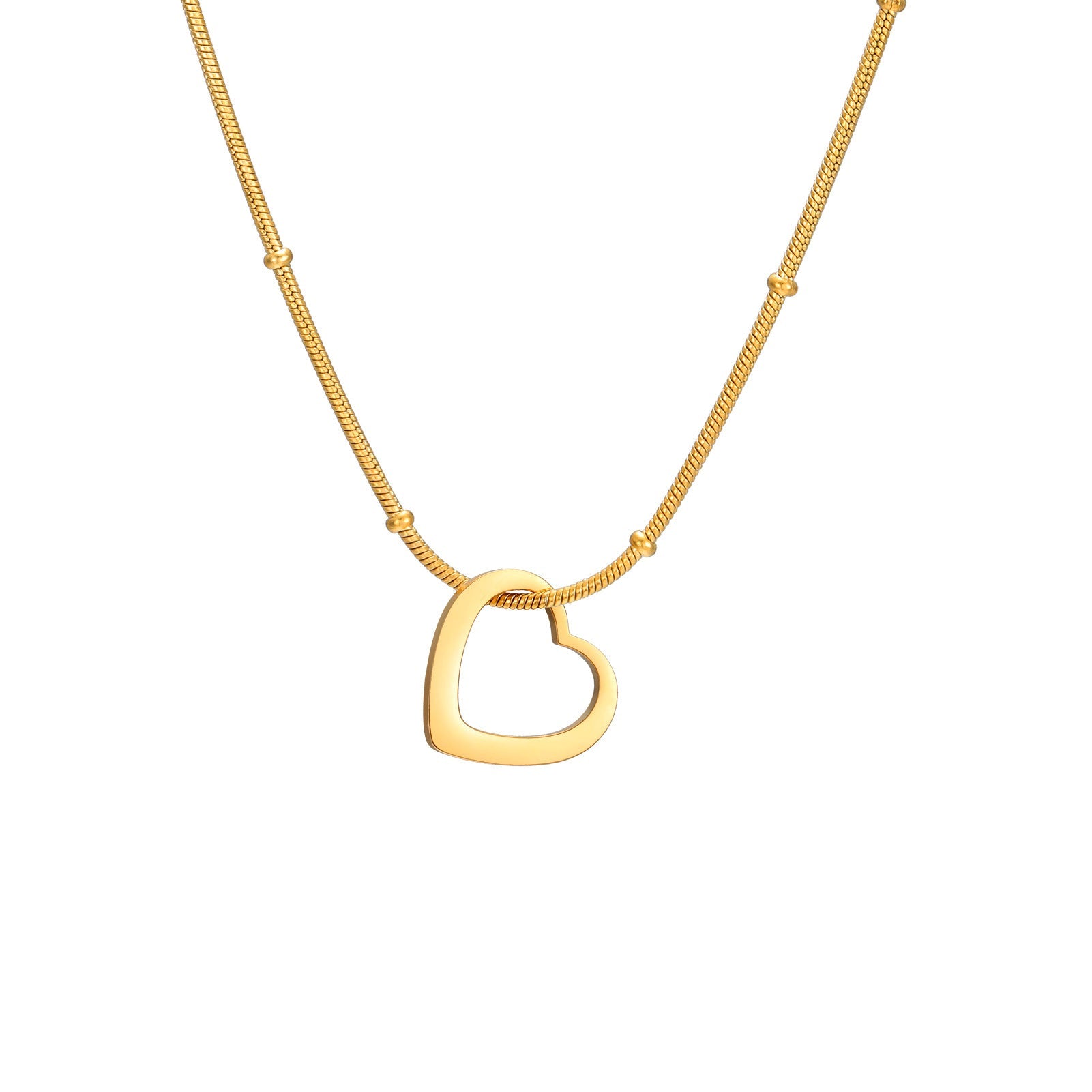 Heart - shaped Light Plate Necklace - Moissanite Market
