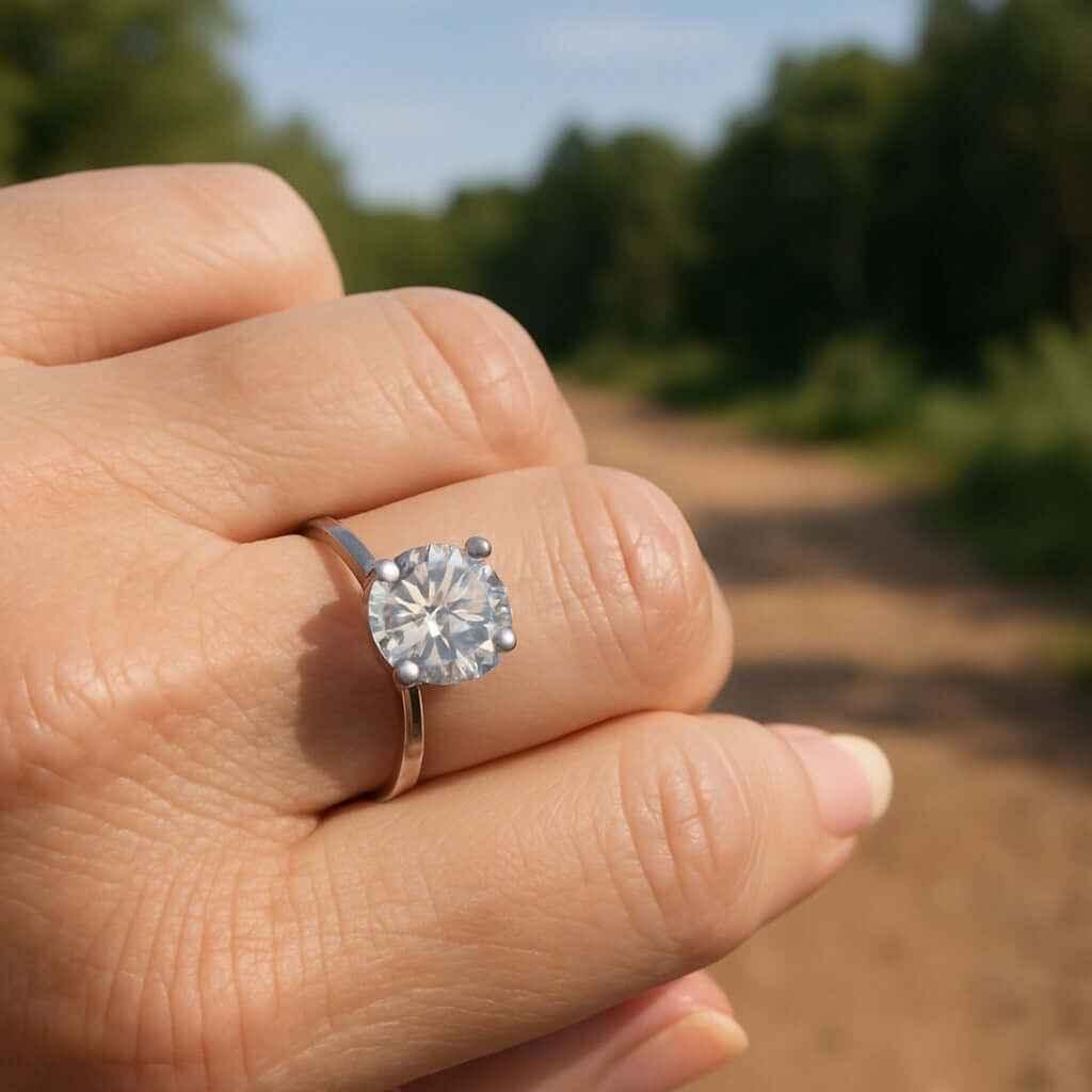 Lus Moissanite Ring 1.5 Carat VVS1 Excellent Clarity Elegant Jewelry - Moissanite Market