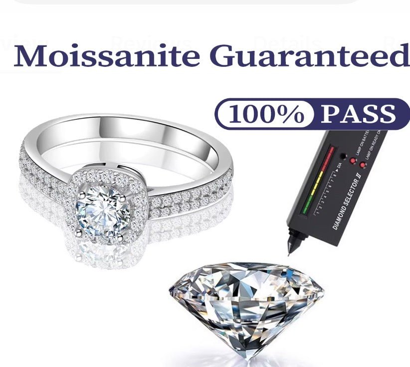 Moissanite 925 Sterling Sliver Platinum 2 carat - Moissanite Market