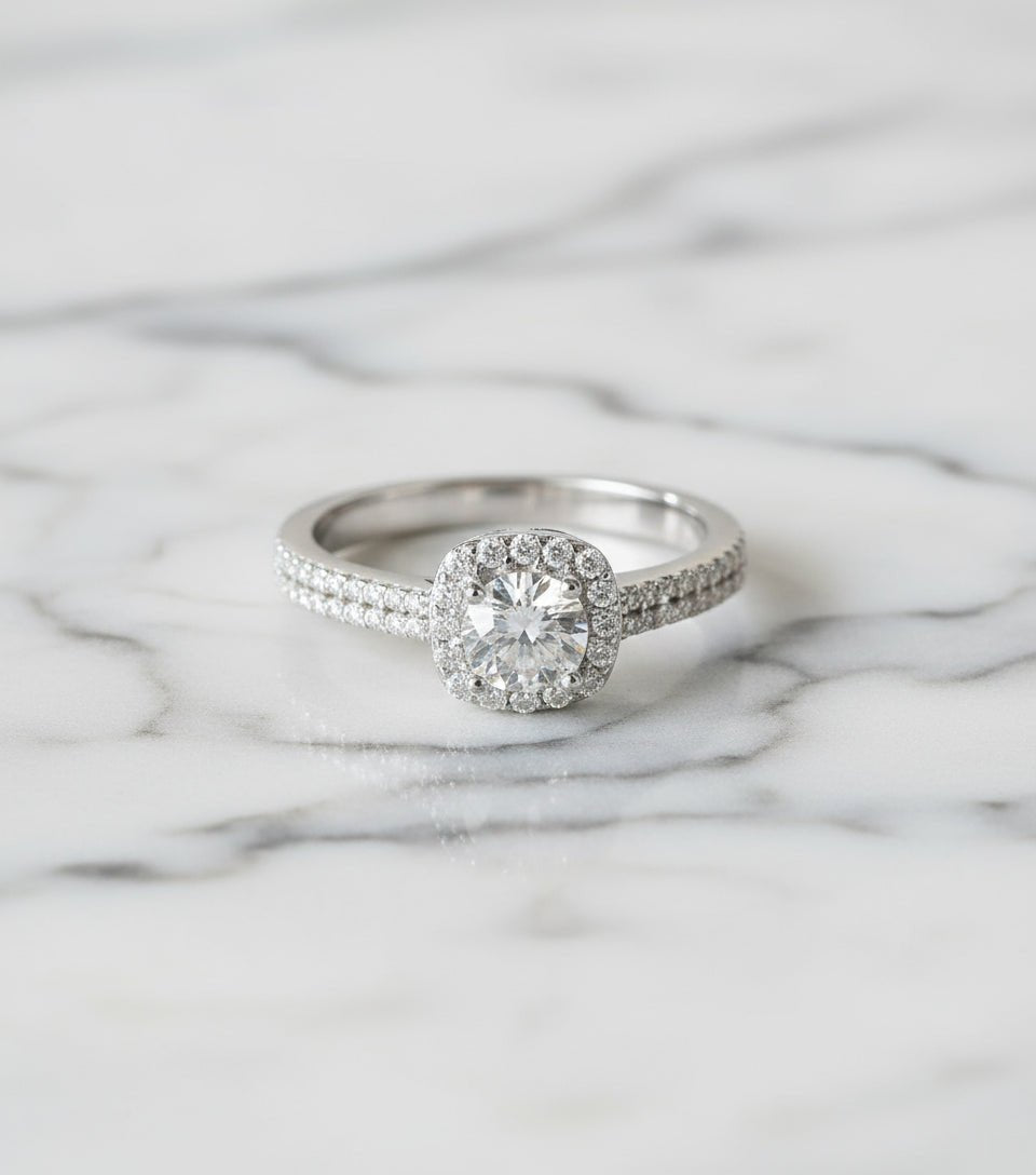 Moissanite 925 Sterling Sliver Platinum 2 carat - Moissanite Market