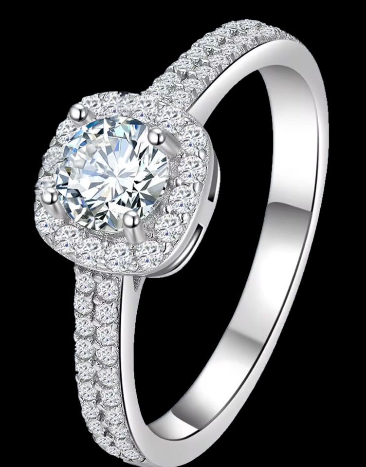 Moissanite 925 Sterling Sliver Platinum 2 carat - Moissanite Market