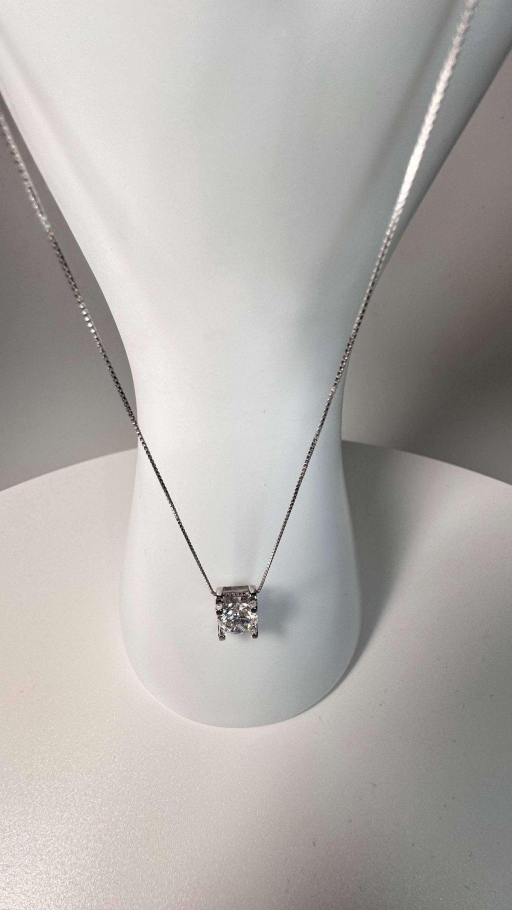 Moissanite Luxury Diamond Necklace 2 Carat with 18 Inch Sterling Silver Chain - Moissanite Market