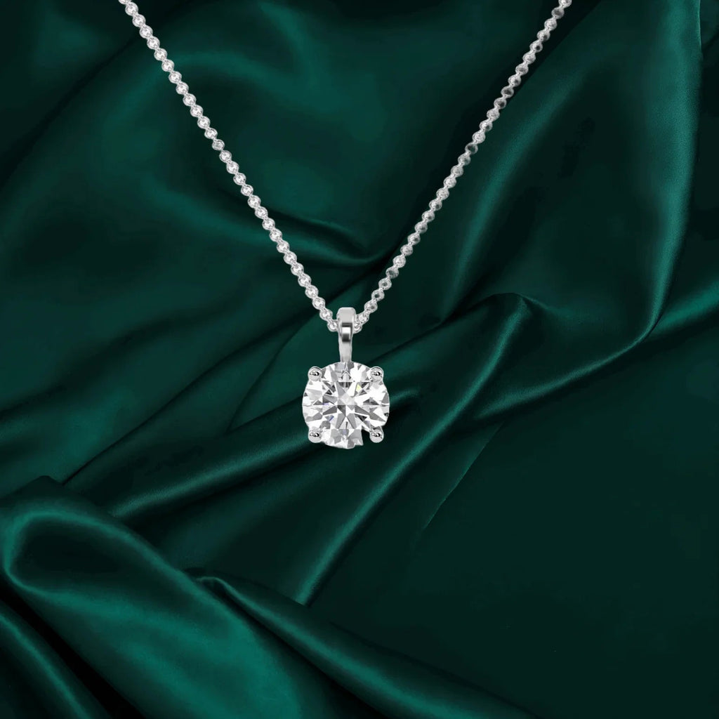 Moissanite Luxury Diamond Necklace 2 Carat with 18 Inch Sterling Silver Chain - Moissanite Market