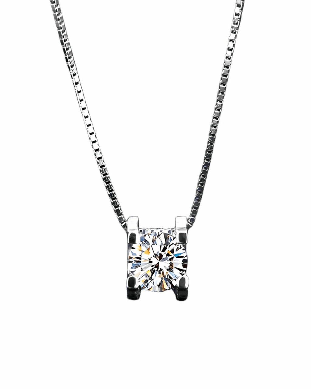 Moissanite Luxury Diamond Necklace 2 Carat with 18 Inch Sterling Silver Chain - Moissanite Market