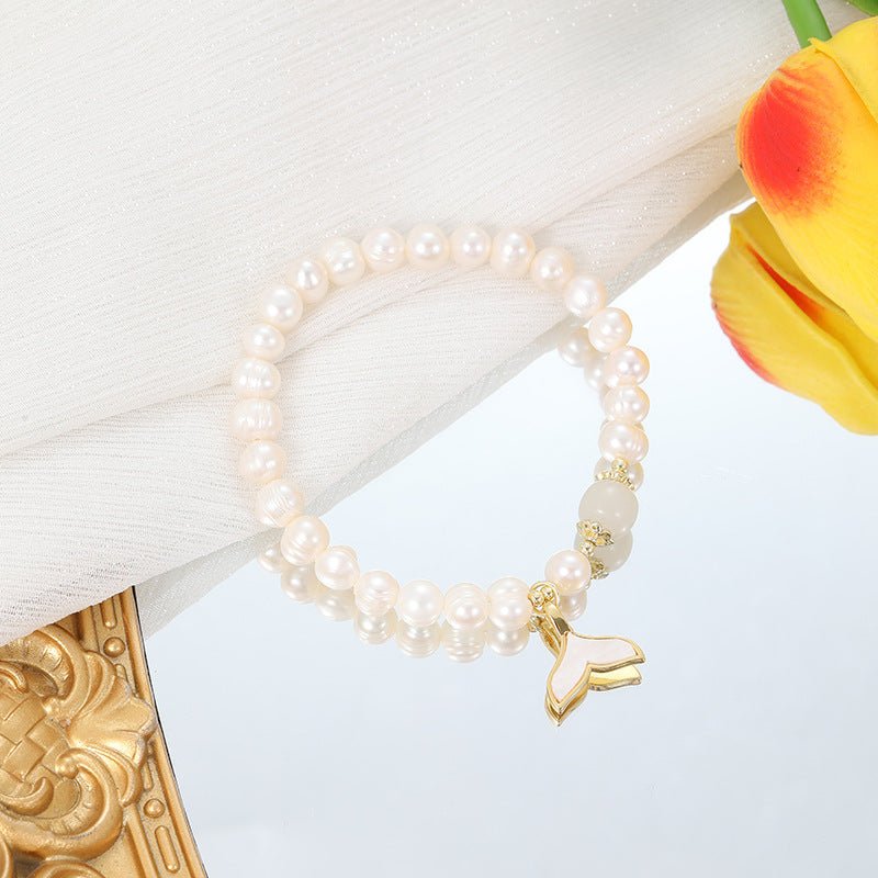 Natural Gentle Pearl Fishtail Bracelet - Moissanite Market