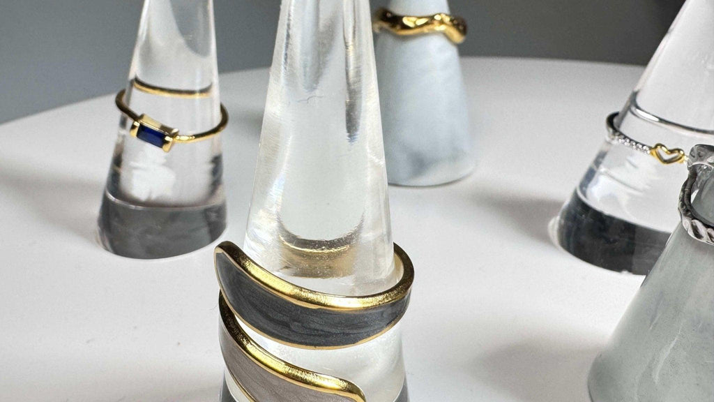 Open 2 Natural Stone Ring - One Size Adjustable Natural Stone Open Ring - Moissanite Market