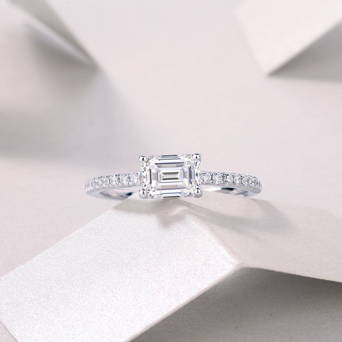Set With Top - quality Moissanite S925 Silver And Platinum. - Moissanite Market