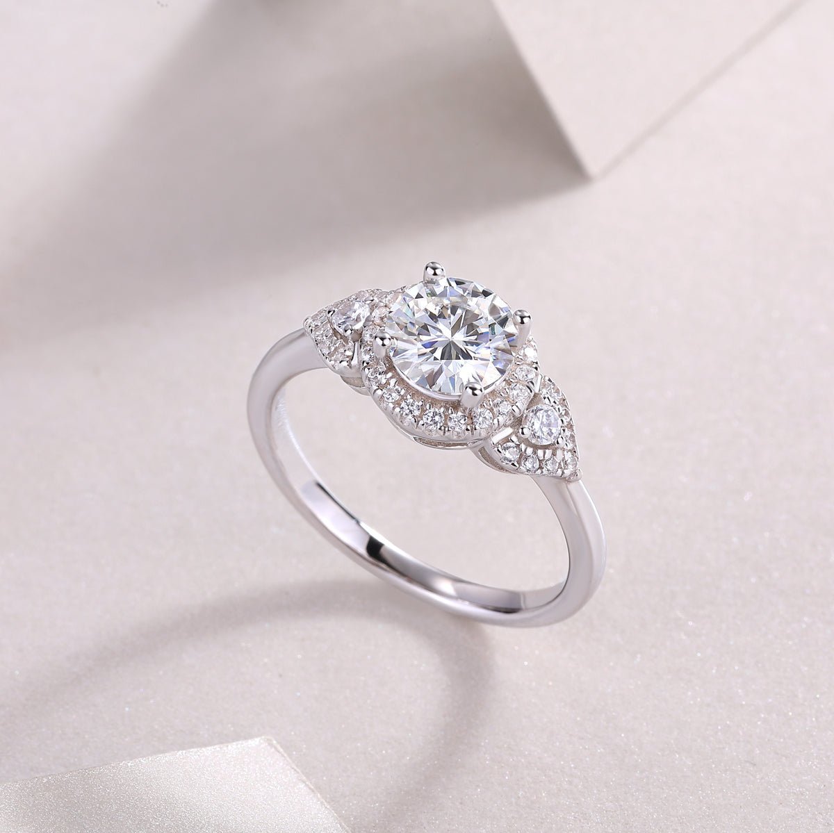 Set With Top - quality Moissanite S925 Silver And Platinum - plated Diamond. - Moissanite Market