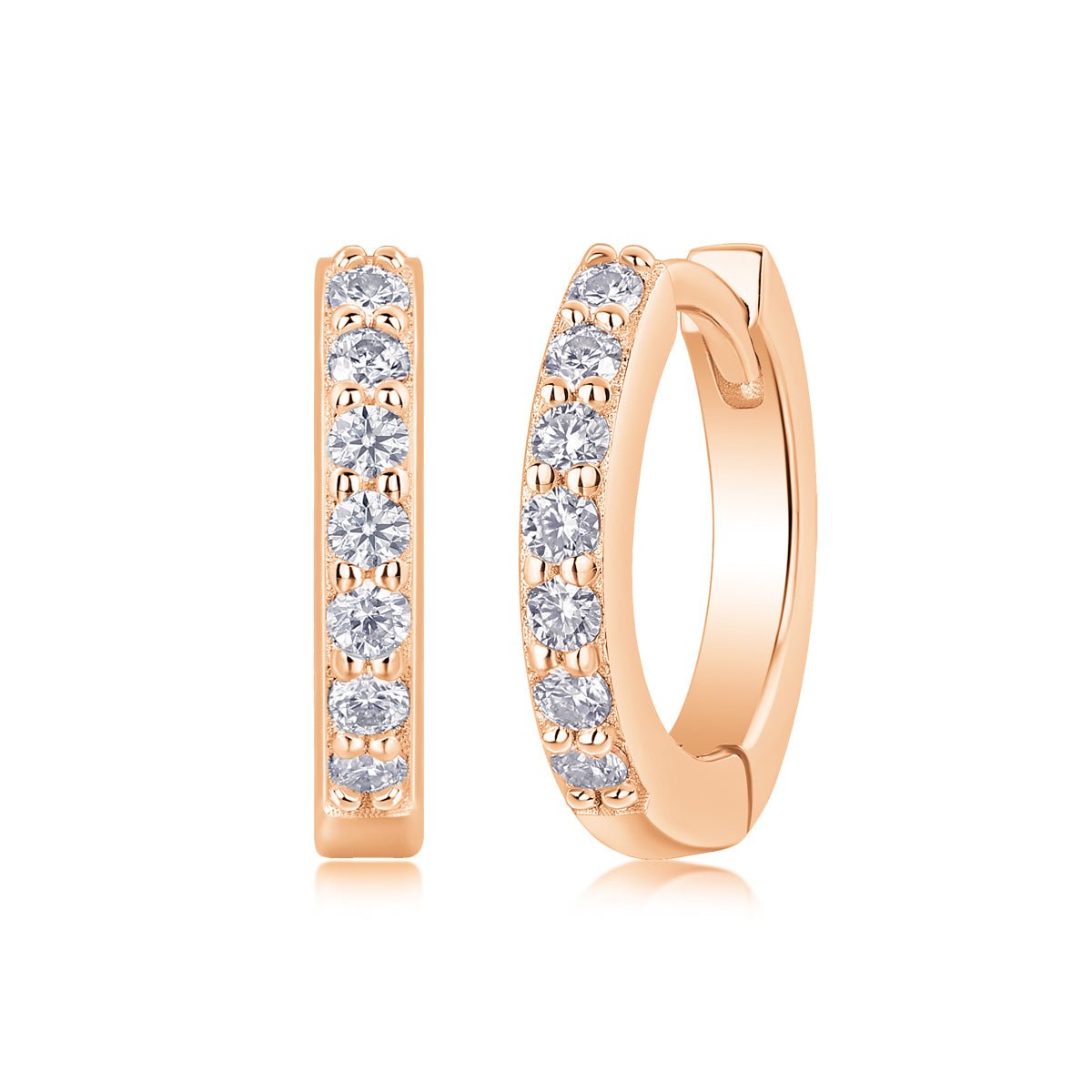Top - quality Moissanite S925 Silver And Platinum - plated Stud Earrings. The Gold Rose Gold Color Can Be Detected By A Diamond Pen - Moissanite Market