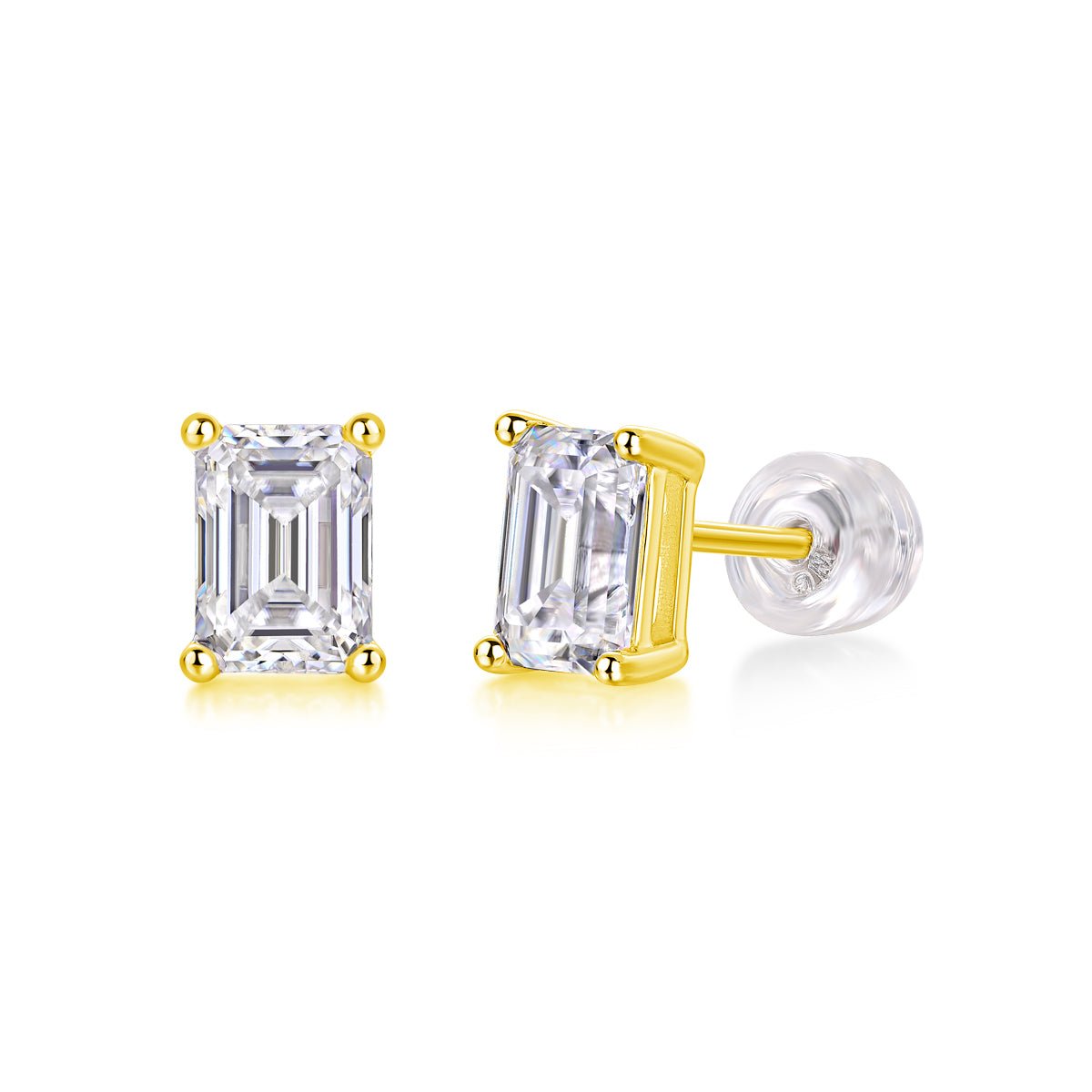 Top - Quality Moissanite S925 Silver Platinum - Plated Stud Earrings in Gold & Rose Gold. - Moissanite Market