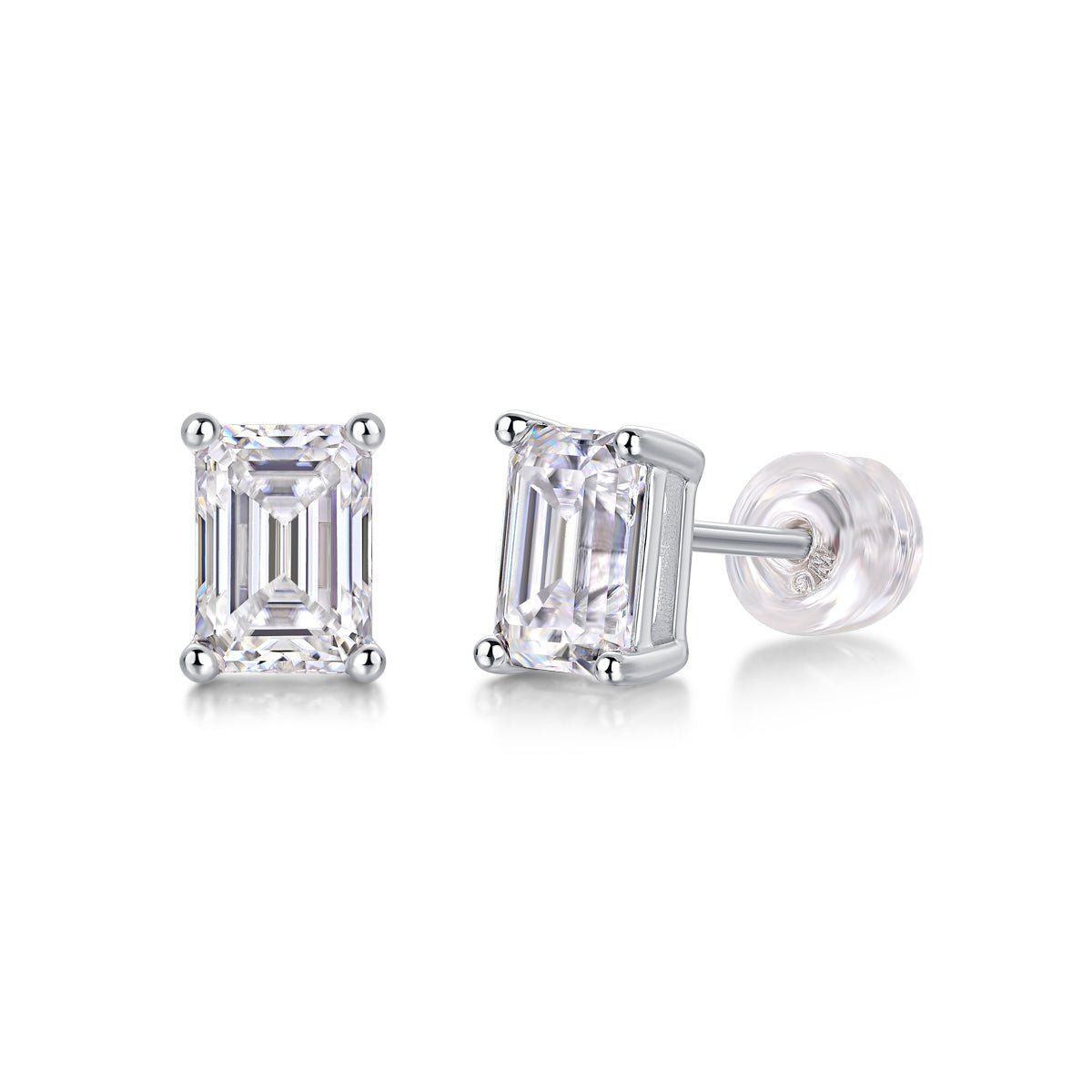 Top - Quality Moissanite S925 Silver Platinum - Plated Stud Earrings in Gold & Rose Gold. - Moissanite Market