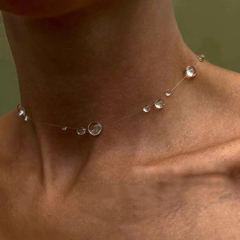 Unique Design Handmade Frosted Dewdrop Elegant Waterdrop Necklace Earrings - Moissanite Market