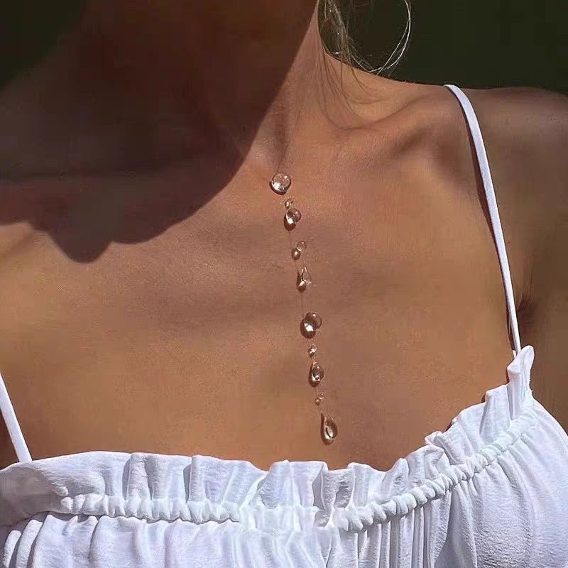 Unique Design Handmade Frosted Dewdrop Elegant Waterdrop Necklace Earrings - Moissanite Market